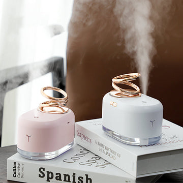 Suspended Double Ring Mini Humidifier – Compact Ultrasonic Water Replenishment