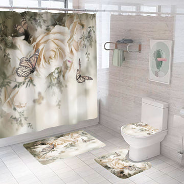 Digital Printing Waterproof Polyester Bathroom Set