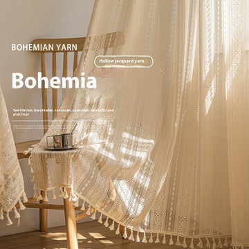 Bohemian Lace Mesh Curtains – French-Inspired Elegance for Living Room & Bedroom