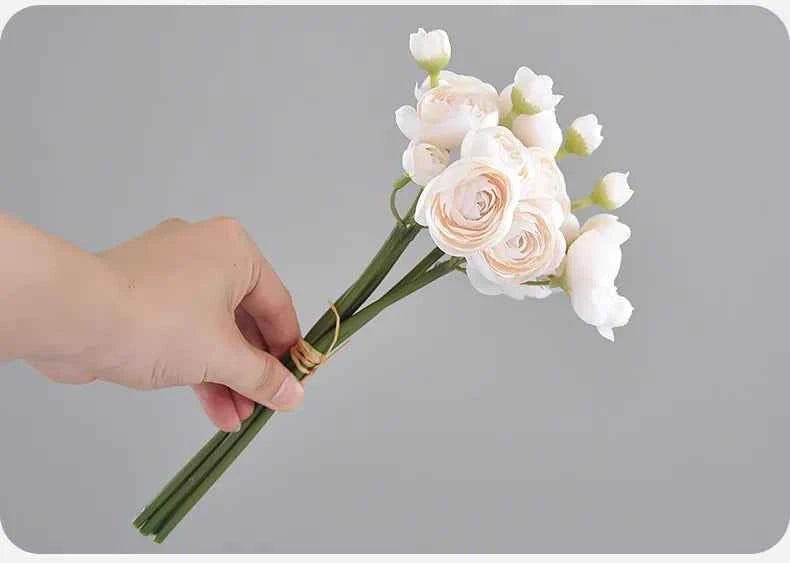 Elegant Silk Lotus Bouquet – 6-Head Artificial Flowers for Weddings & Decor