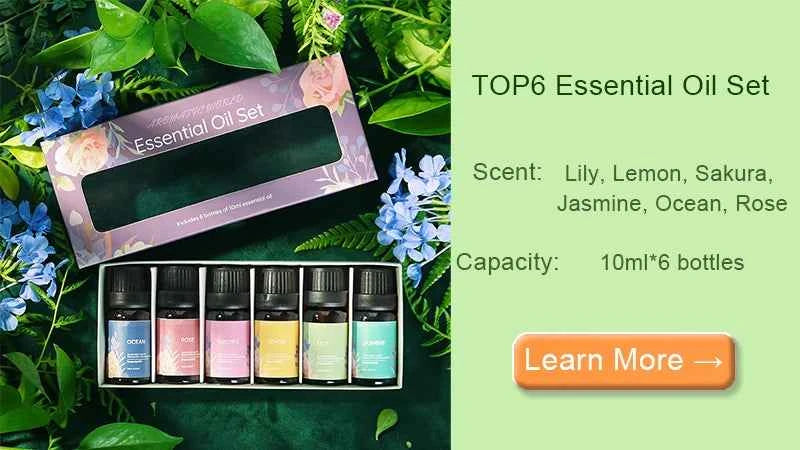 Ultrasonic Aroma Diffuser & Humidifier - LED Essential Oil Flame Lamp