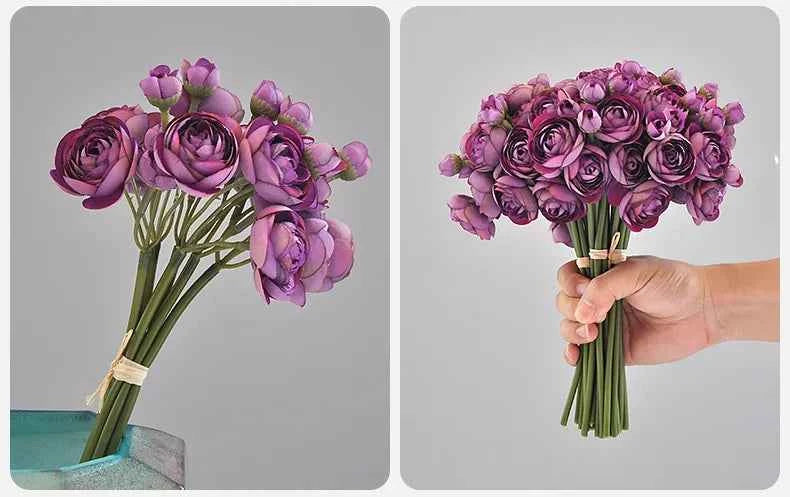 Elegant Silk Lotus Bouquet – 6-Head Artificial Flowers for Weddings & Decor