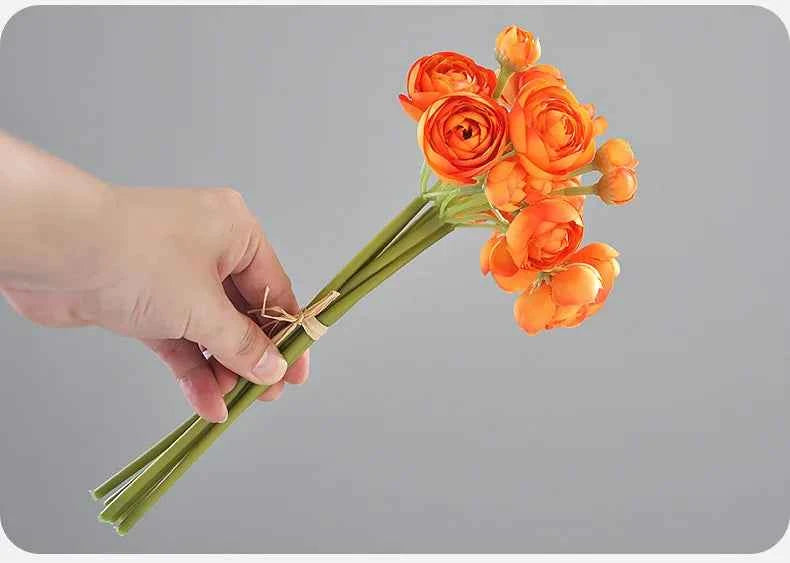 Elegant Silk Lotus Bouquet – 6-Head Artificial Flowers for Weddings & Decor