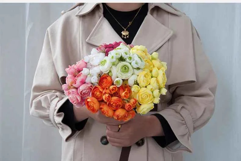Elegant Silk Lotus Bouquet – 6-Head Artificial Flowers for Weddings & Decor