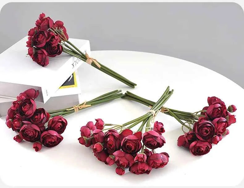 Elegant Silk Lotus Bouquet – 6-Head Artificial Flowers for Weddings & Decor