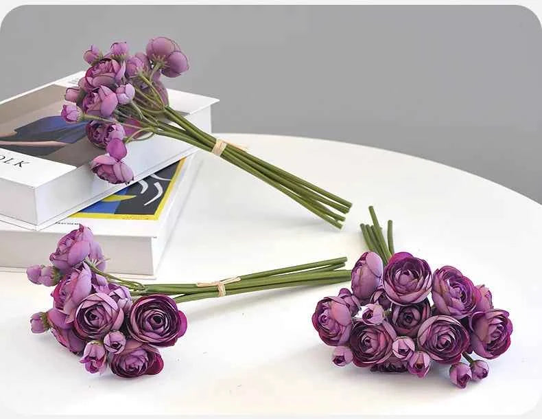 Elegant Silk Lotus Bouquet – 6-Head Artificial Flowers for Weddings & Decor