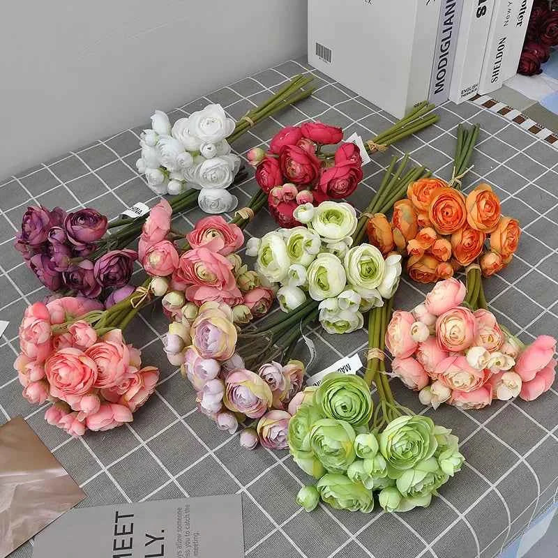 Elegant Silk Lotus Bouquet – 6-Head Artificial Flowers for Weddings & Decor