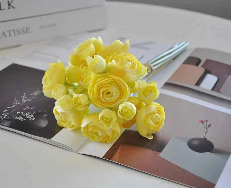 Elegant Silk Lotus Bouquet – 6-Head Artificial Flowers for Weddings & Decor