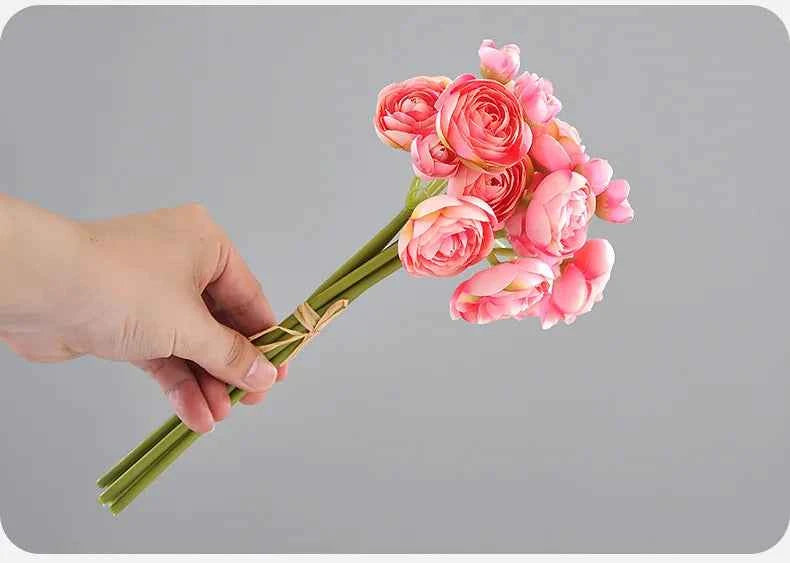 Elegant Silk Lotus Bouquet – 6-Head Artificial Flowers for Weddings & Decor