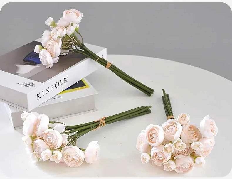 Elegant Silk Lotus Bouquet – 6-Head Artificial Flowers for Weddings & Decor