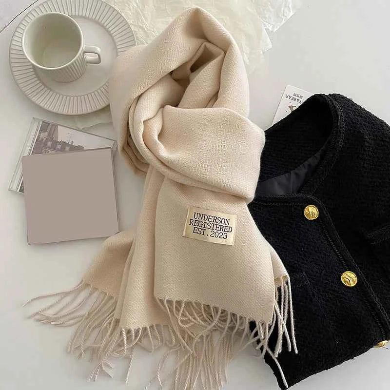 Warm Winter Cashmere Scarf – Fashionable Double-Sided Shawl Wrap