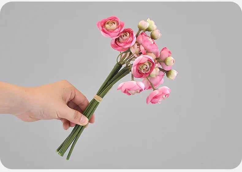 Elegant Silk Lotus Bouquet – 6-Head Artificial Flowers for Weddings & Decor