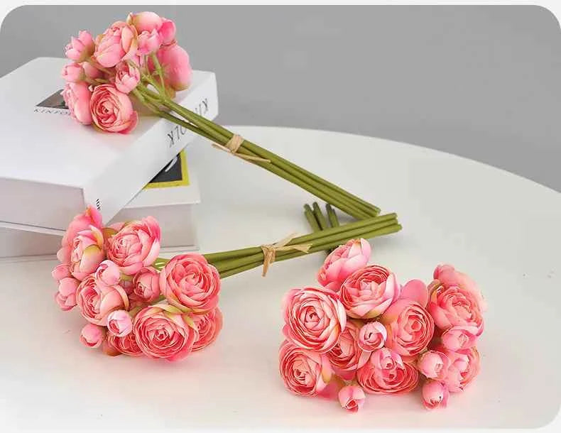 Elegant Silk Lotus Bouquet – 6-Head Artificial Flowers for Weddings & Decor