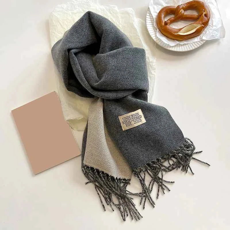 Warm Winter Cashmere Scarf – Fashionable Double-Sided Shawl Wrap