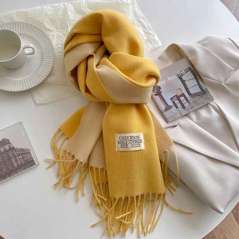 Warm Winter Cashmere Scarf – Fashionable Double-Sided Shawl Wrap