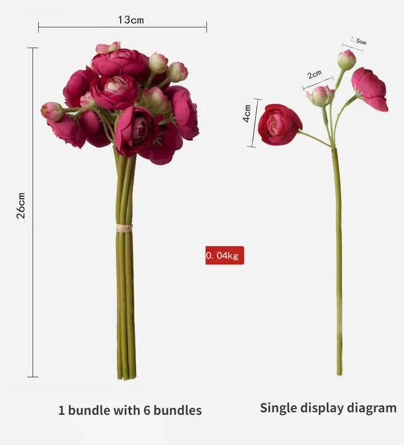 Elegant Silk Lotus Bouquet – 6-Head Artificial Flowers for Weddings & Decor