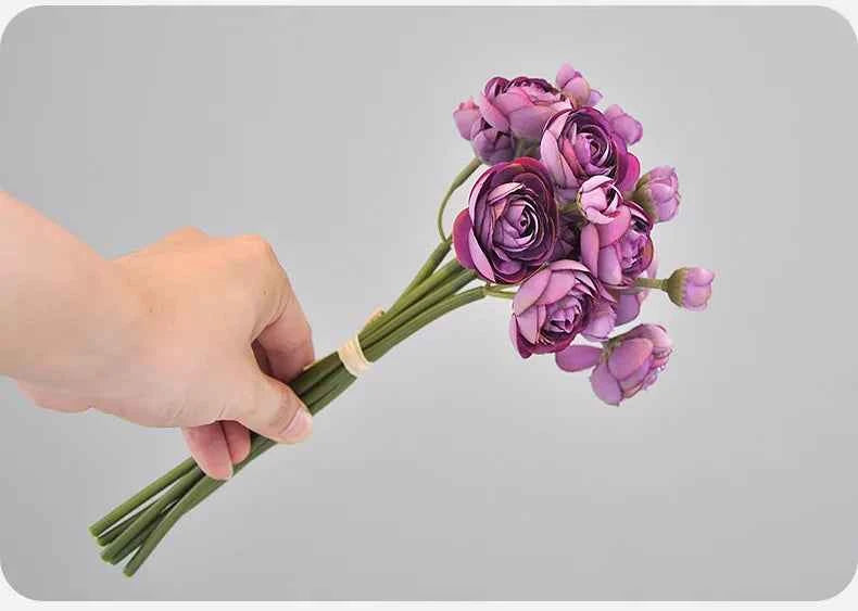 Elegant Silk Lotus Bouquet – 6-Head Artificial Flowers for Weddings & Decor