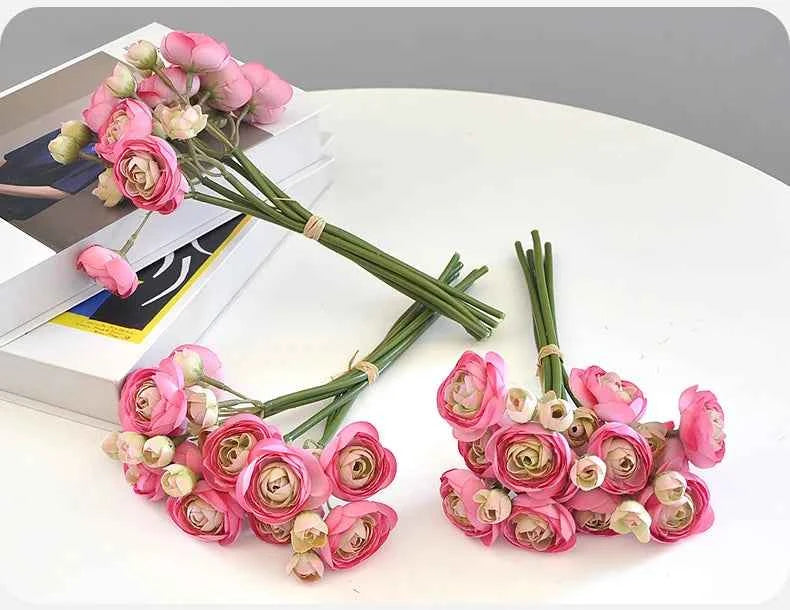 Elegant Silk Lotus Bouquet – 6-Head Artificial Flowers for Weddings & Decor