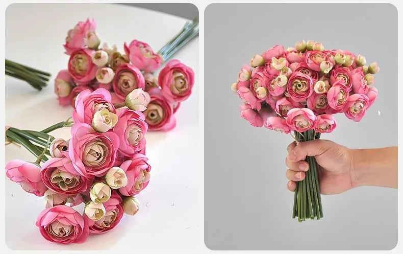 Elegant Silk Lotus Bouquet – 6-Head Artificial Flowers for Weddings & Decor