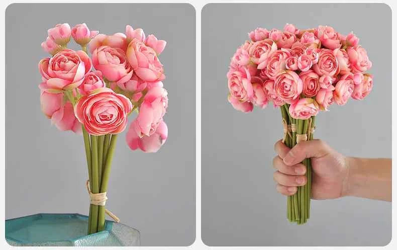 Elegant Silk Lotus Bouquet – 6-Head Artificial Flowers for Weddings & Decor