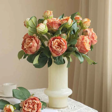 Elegant Silk Peony Stems – 2-Head Artificial Flowers for Décor