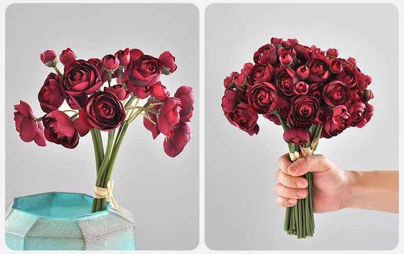 Elegant Silk Lotus Bouquet – 6-Head Artificial Flowers for Weddings & Decor