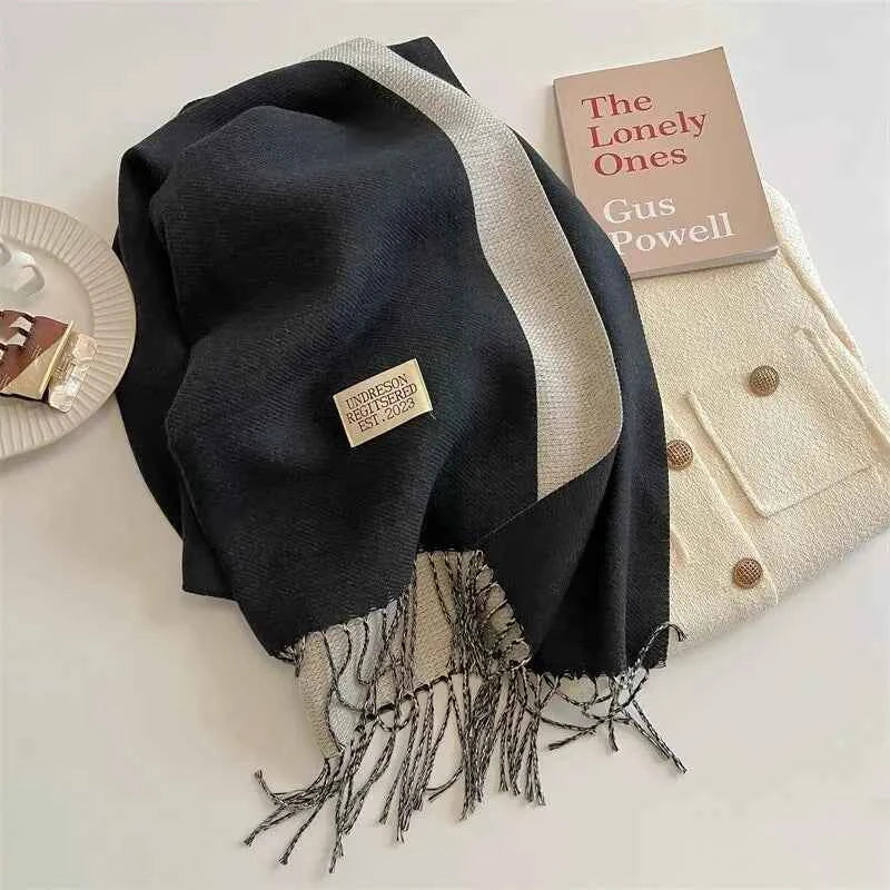 Warm Winter Cashmere Scarf – Fashionable Double-Sided Shawl Wrap