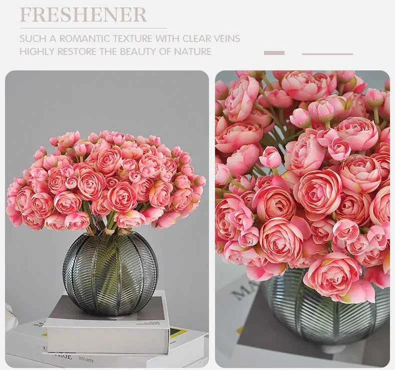 Elegant Silk Lotus Bouquet – 6-Head Artificial Flowers for Weddings & Decor