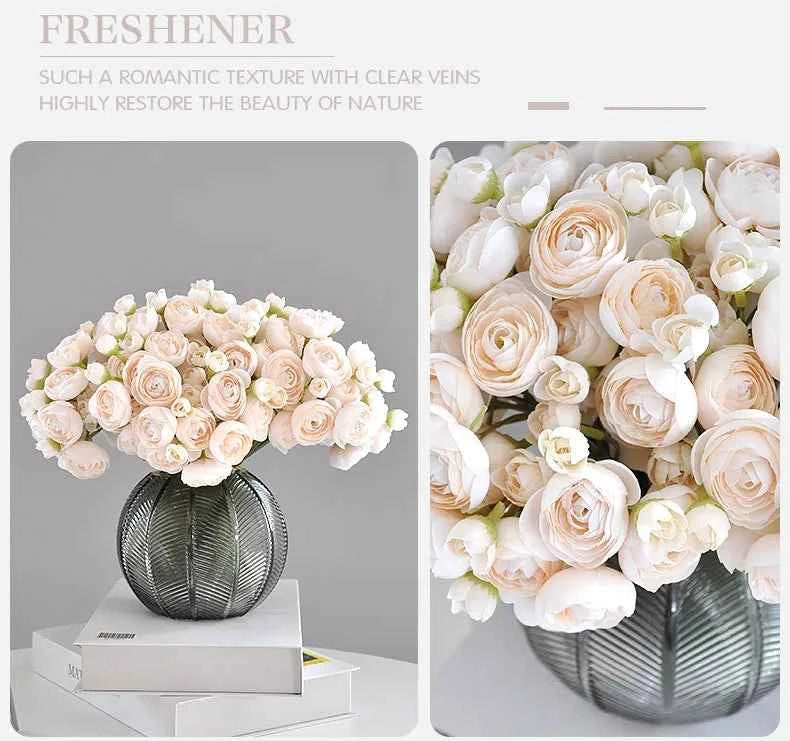 Elegant Silk Lotus Bouquet – 6-Head Artificial Flowers for Weddings & Decor