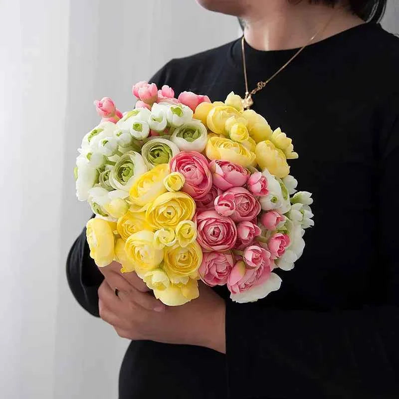 Elegant Silk Lotus Bouquet – 6-Head Artificial Flowers for Weddings & Decor