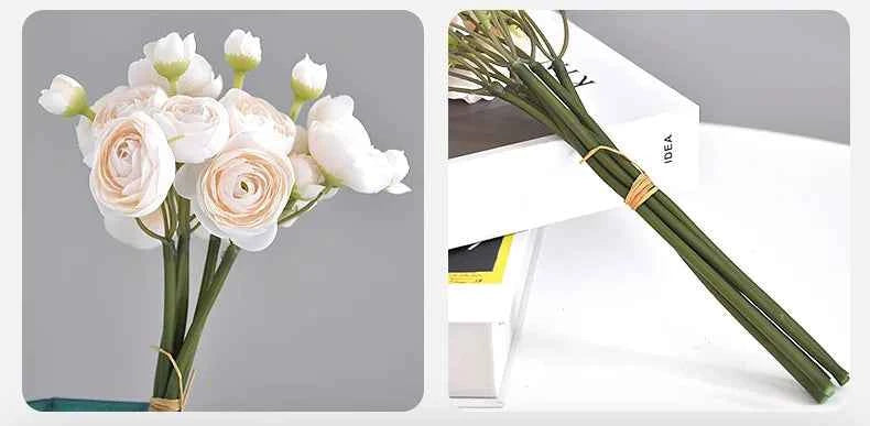 Elegant Silk Lotus Bouquet – 6-Head Artificial Flowers for Weddings & Decor