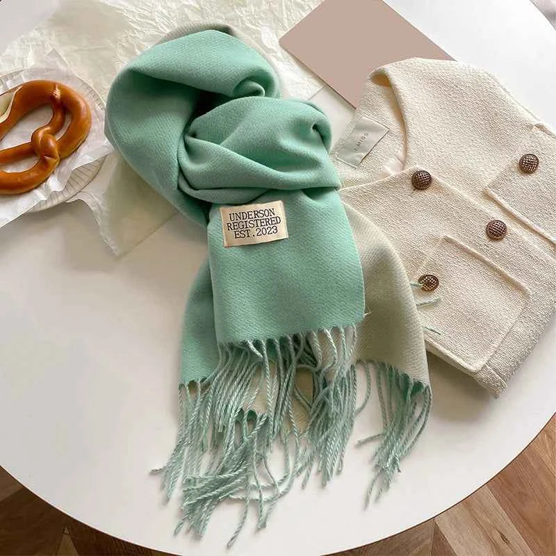 Warm Winter Cashmere Scarf – Fashionable Double-Sided Shawl Wrap