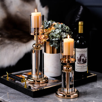 White Crystal Candle Holder – Elegant Candlelight Dinner Décor