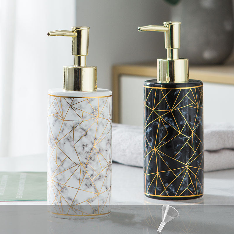 Marble Ceramic Lotion Bottle – Elegant Bathroom Accessory