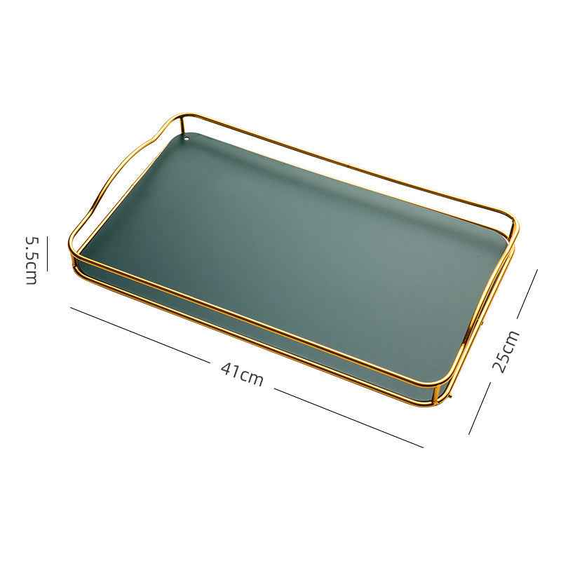 Modern Iron Tea Tray – Elegant Storage for Cups & Essentials
