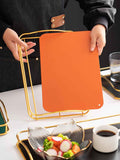 Modern Iron Tea Tray – Elegant Storage for Cups & Essentials