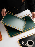 Modern Iron Tea Tray – Elegant Storage for Cups & Essentials