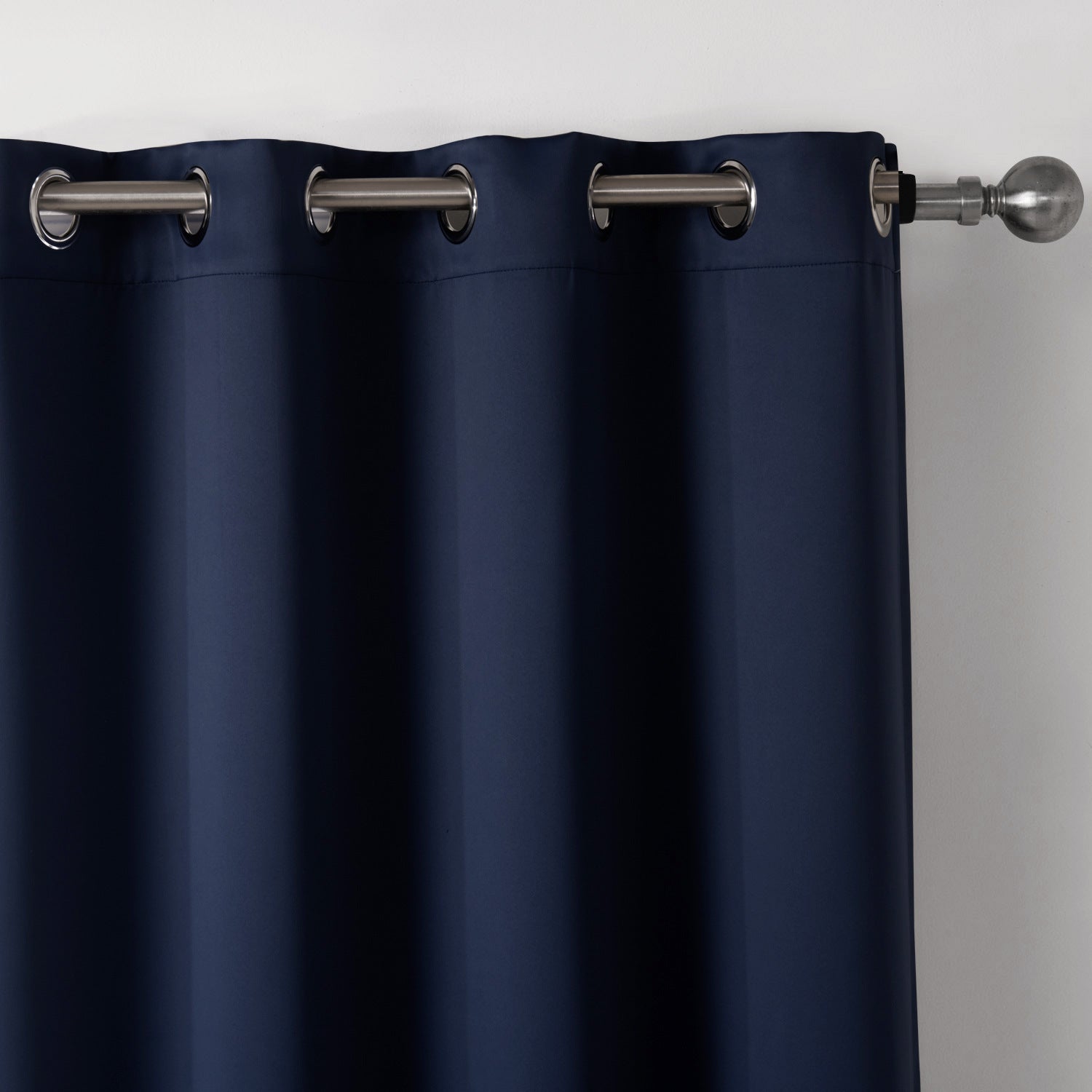 Dark Blue Blackout Curtains – Modern Printed Fabric for Bedroom Privacy