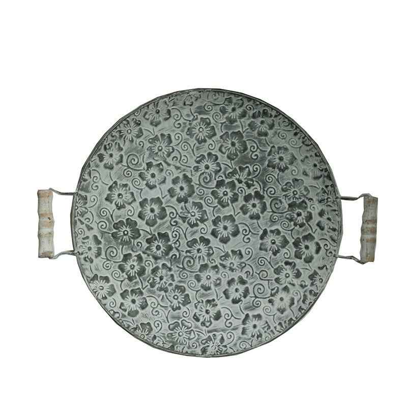 Round Wrought Iron Storage Tray – Stylish & Versatile Organizer
