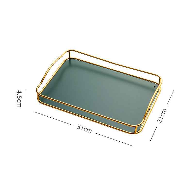 Modern Iron Tea Tray – Elegant Storage for Cups & Essentials