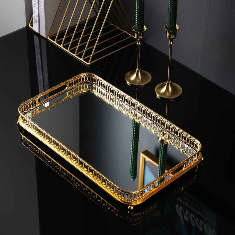 Elegant Round Glass Tray – Decorative Plate for Living Room
