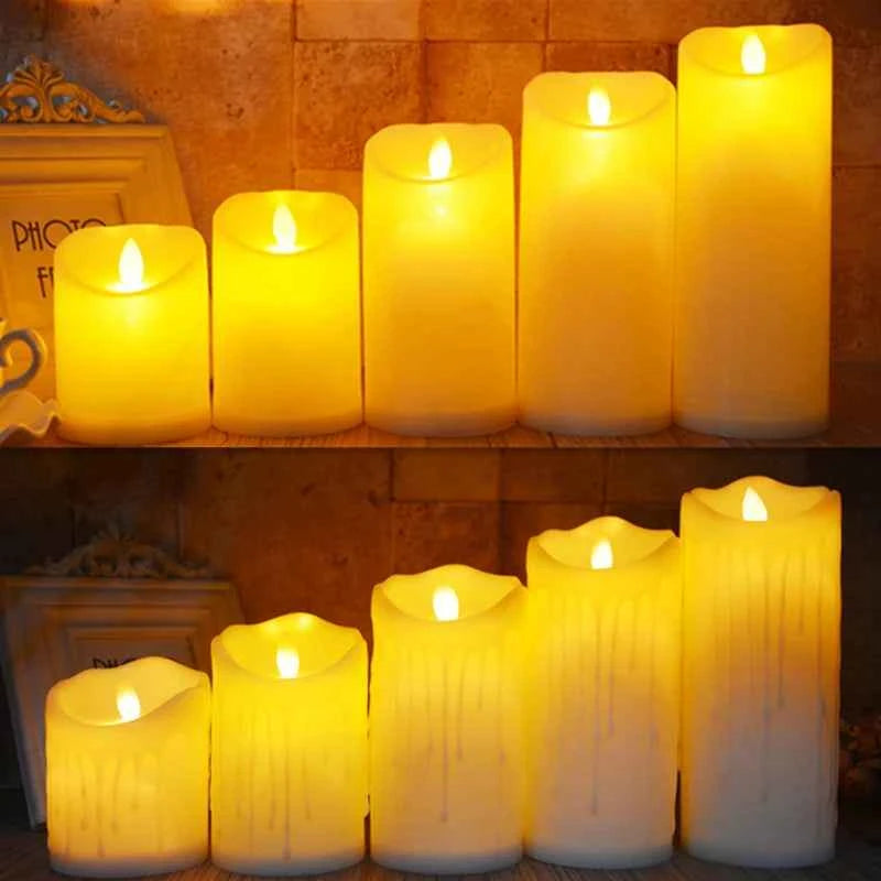 Flameless LED Flickering Tea Light Candles - Battery Powered Christmas Decor