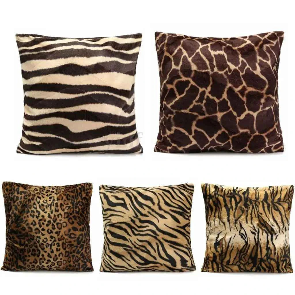 Leopard Animal Pattern Velvet Cushion Cover – Soft Decorative Pillowcase