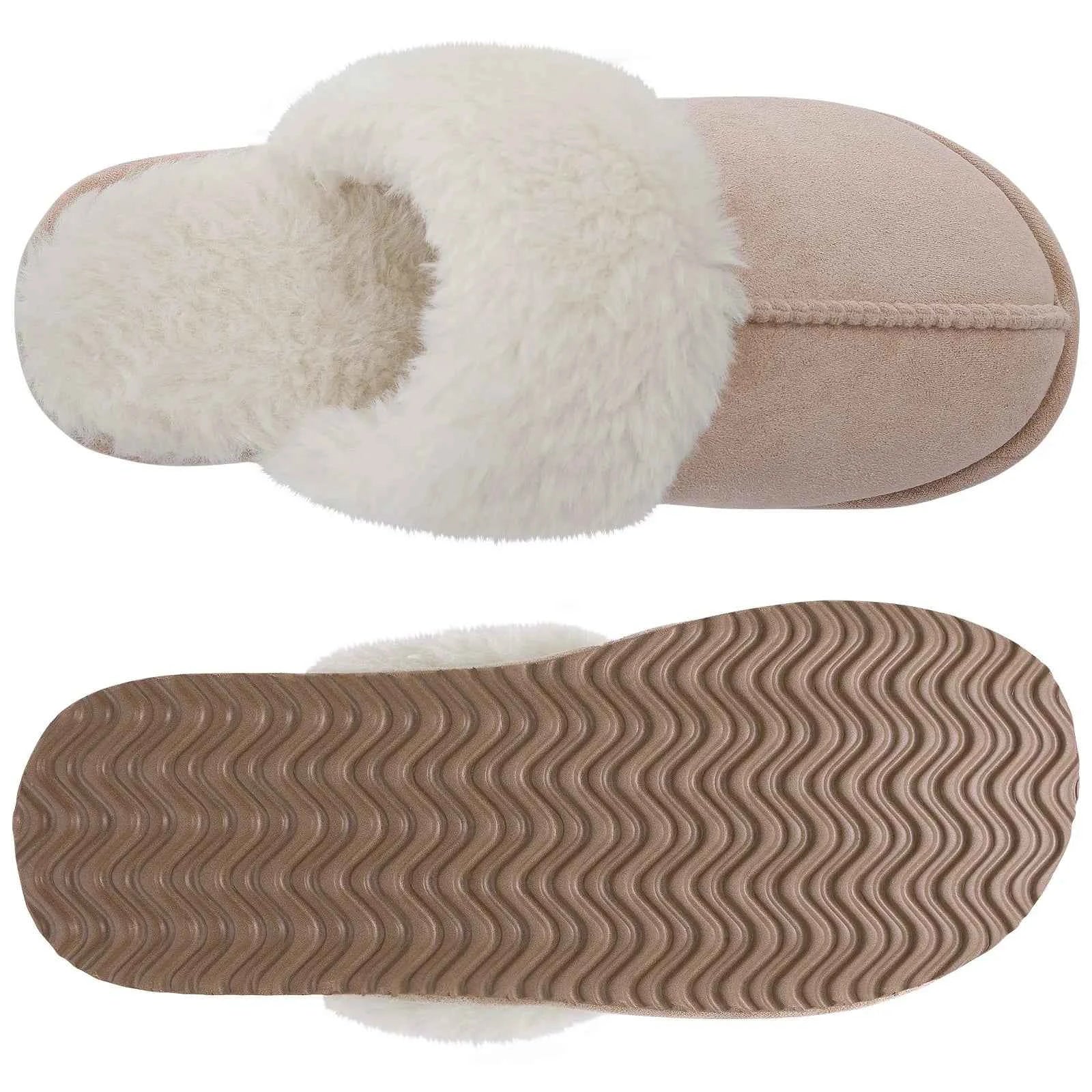 Cozy Women's Fluffy Faux Fur Slippers for Winter Comfort