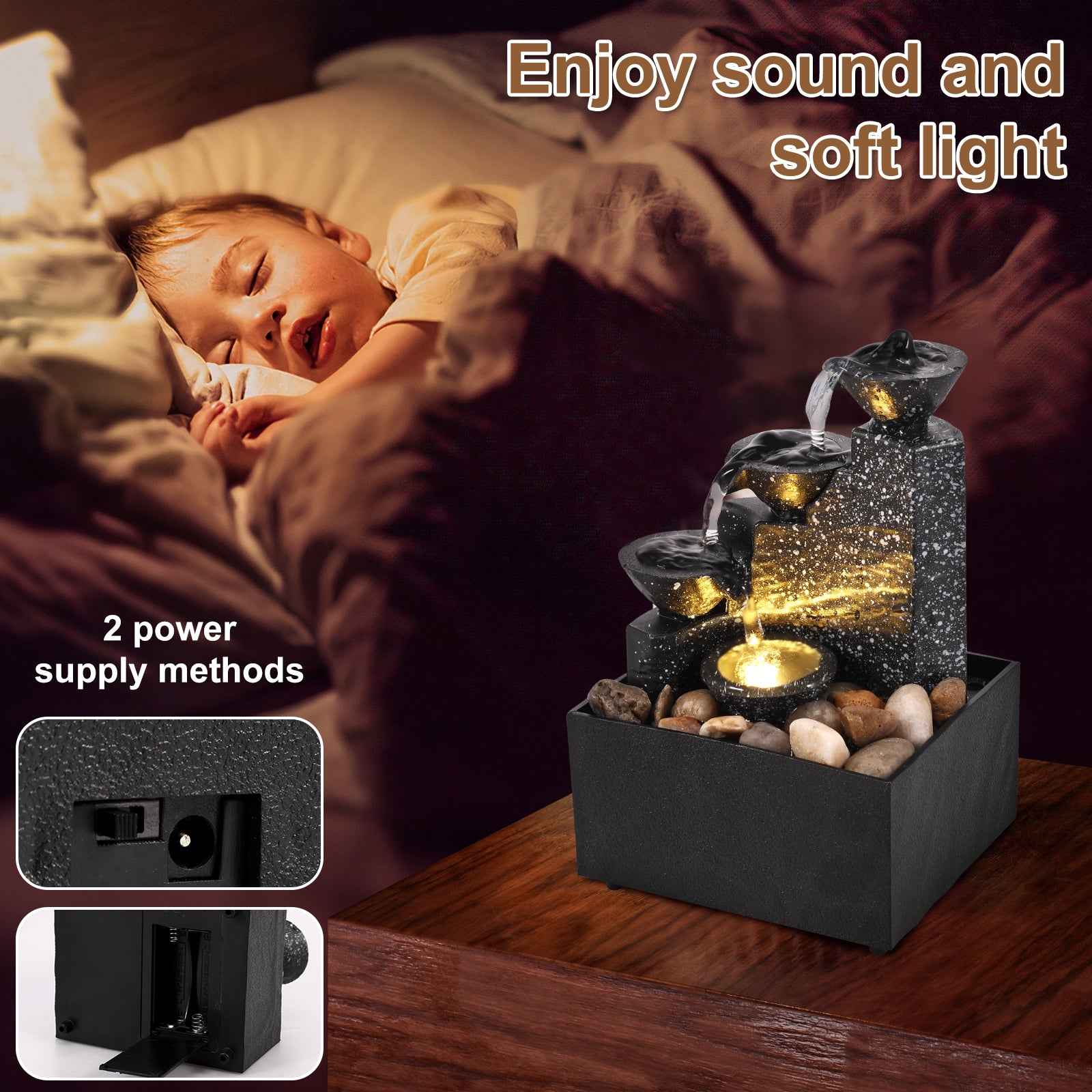 Tabletop Waterfall Fountain – Relaxing Home Decor