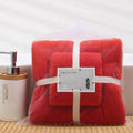 2pcs Luxury Coral Fleece Bath & Face Towel Set
