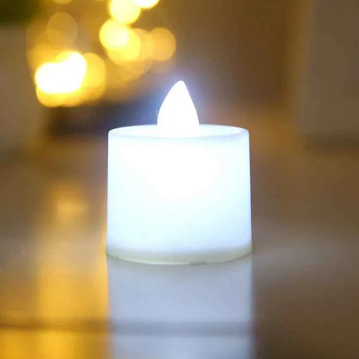 Heart-Shaped Flameless LED Tealight Candles - Battery Powered Home & Party Decor