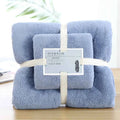 2pcs Luxury Coral Fleece Bath & Face Towel Set