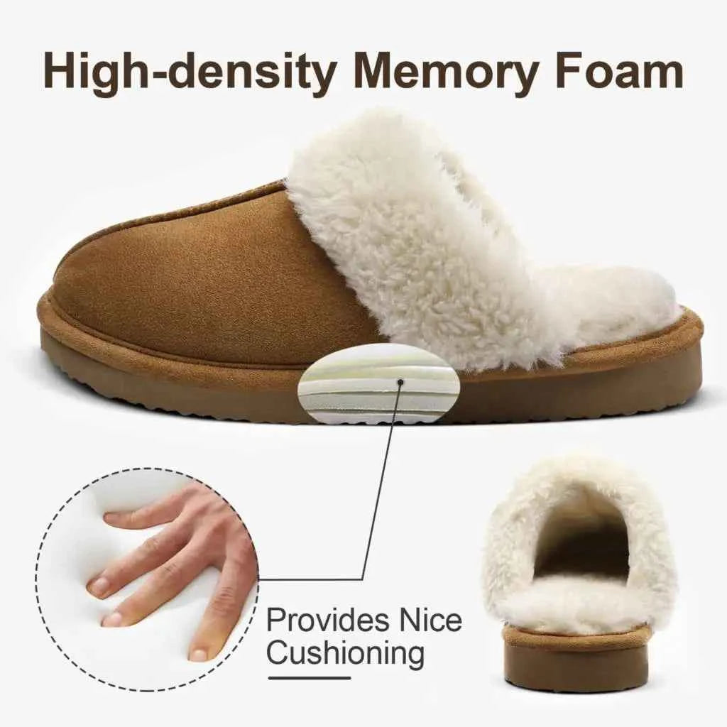 Cozy Women's Fluffy Faux Fur Slippers for Winter Comfort