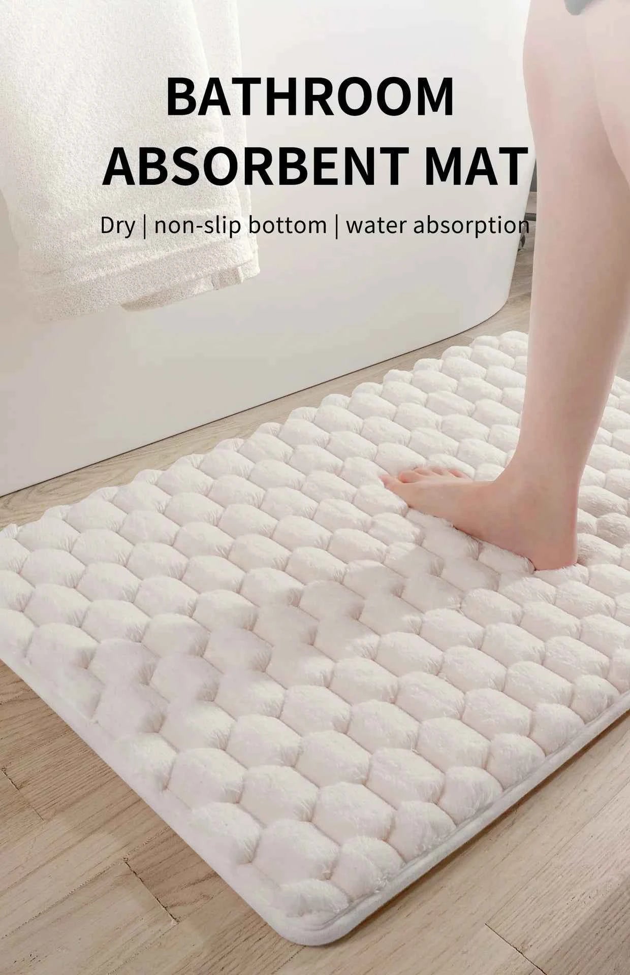 Granular Plush Memory Foam Bath Mat – Soft, Absorbent, and Non-Slip Comfort
